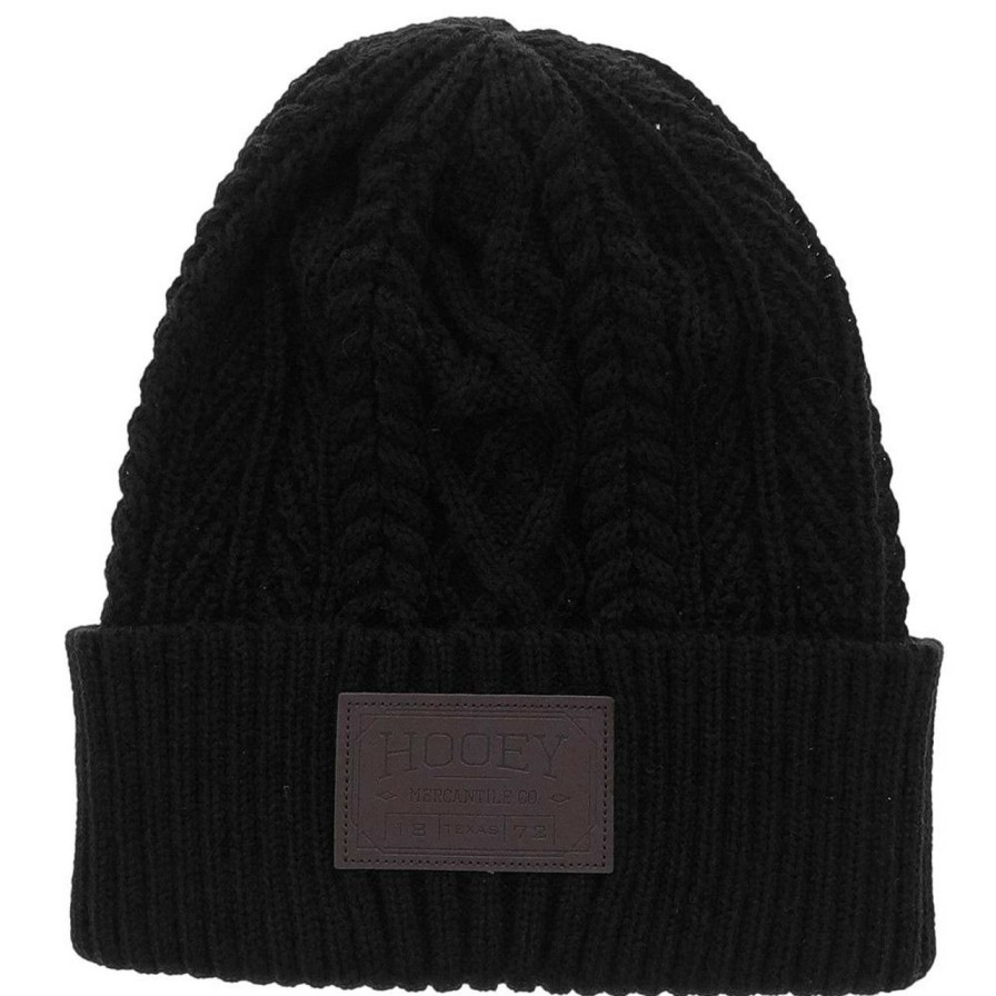 Accessories * | Opening Sales Hooey Ladies Black Beanie