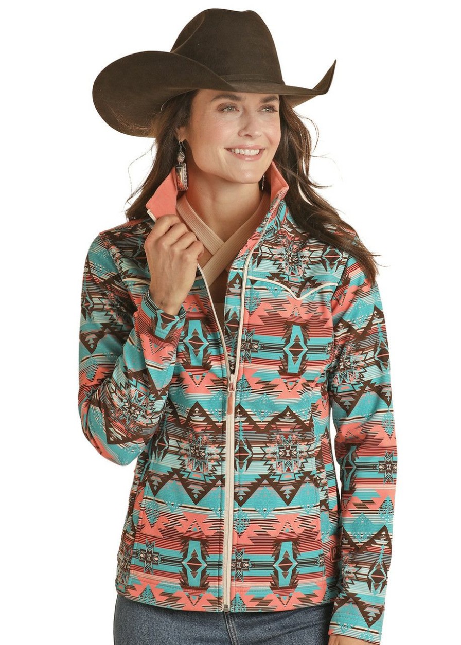 Hooey * | Clearance Sale Powder River Womens Aztec Softshell Jacket