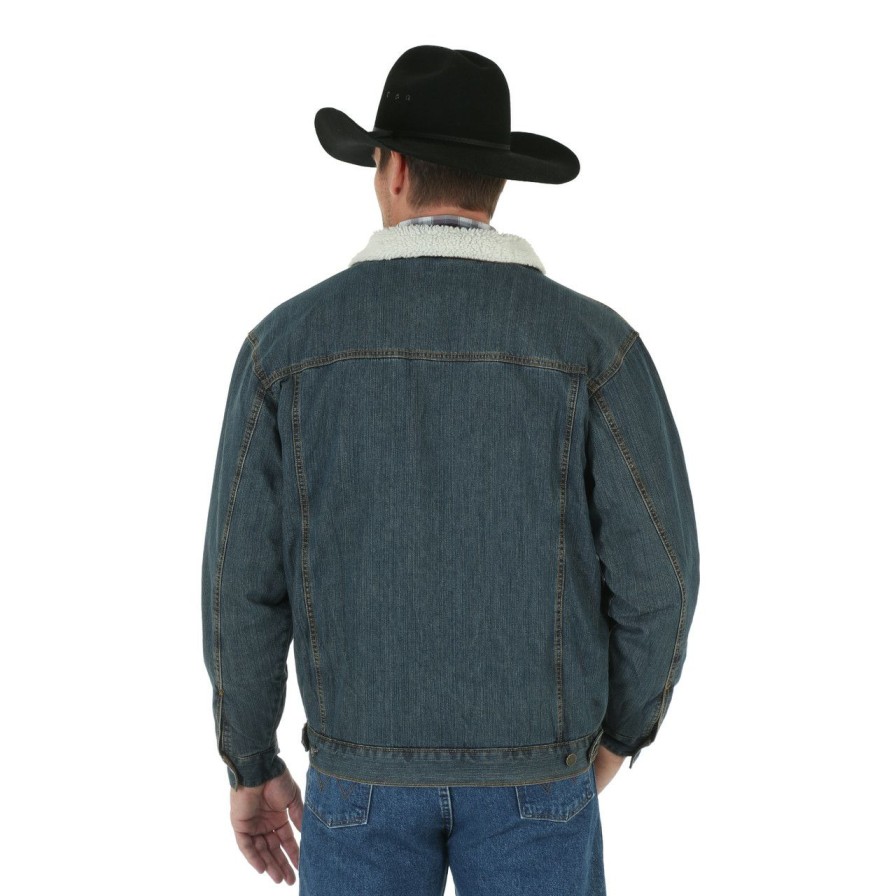 Men * | New Wrangler Men'S Sherpa Lined Denim Jacket