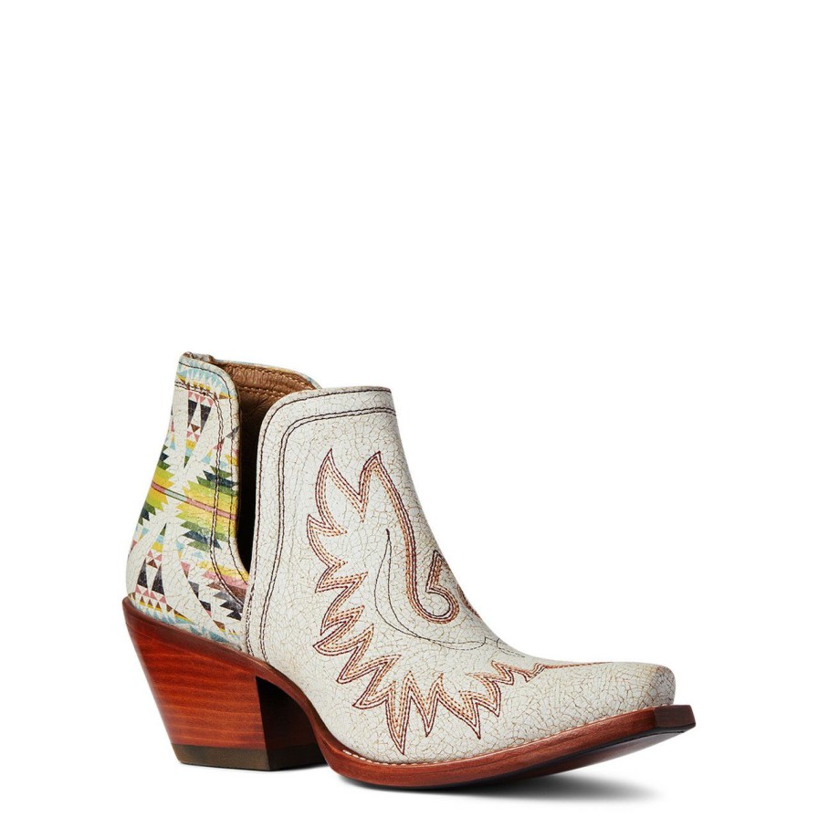 Women * | Clearance Sale Ariat Pendleton Dixon Bootie Crackled White