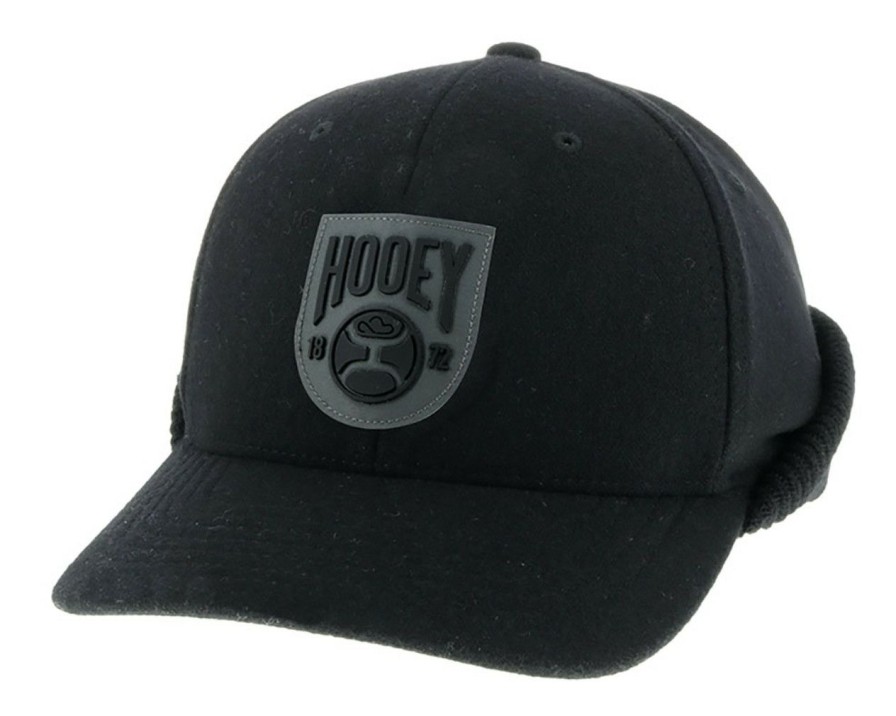 Men * | Best Sellers Hooey Out Cold Black Ear Flap Cap