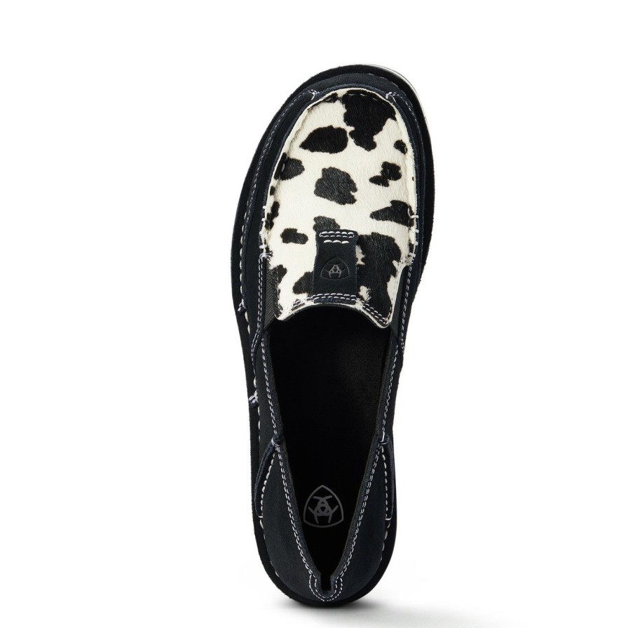 Women * | Exquisite Gifts Ariat Black And White Suede Cruiser