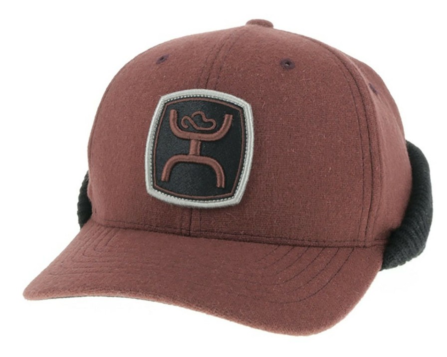 Men * | Hot Sell Hooey Out Cold Maroon Ear Flap Cap