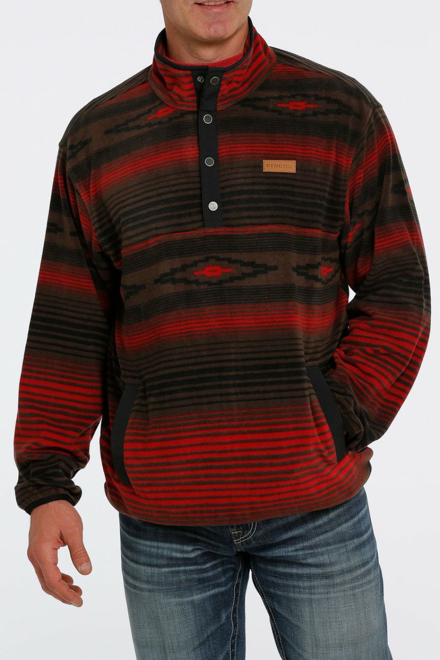 Men * | Best Sellers Cinch Men'S Red Fleece Pullover