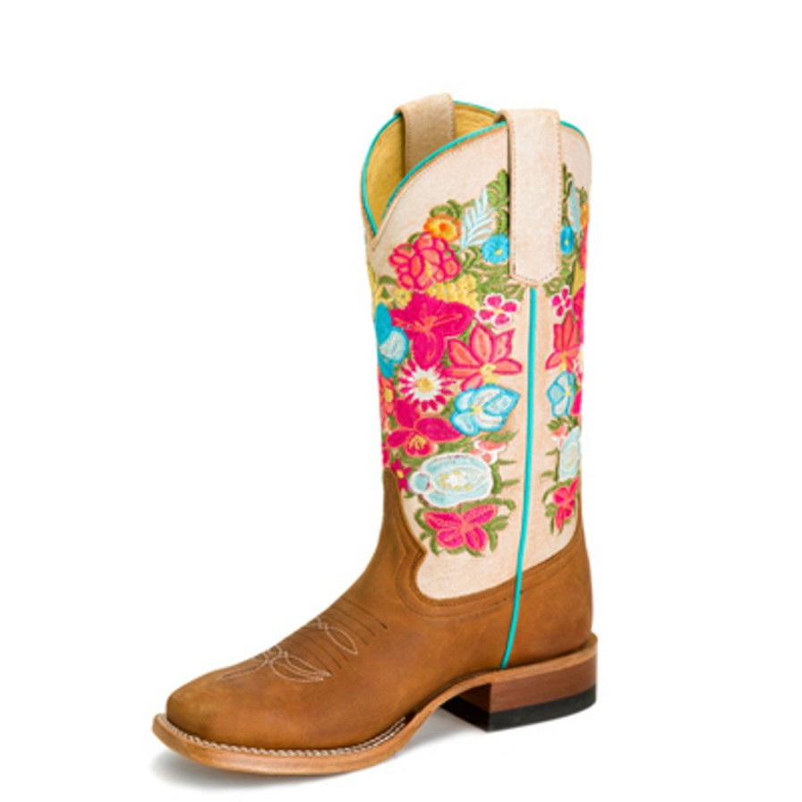 Women * | Quick Delivery Macie Bean Cognac Embroidered Top Boot