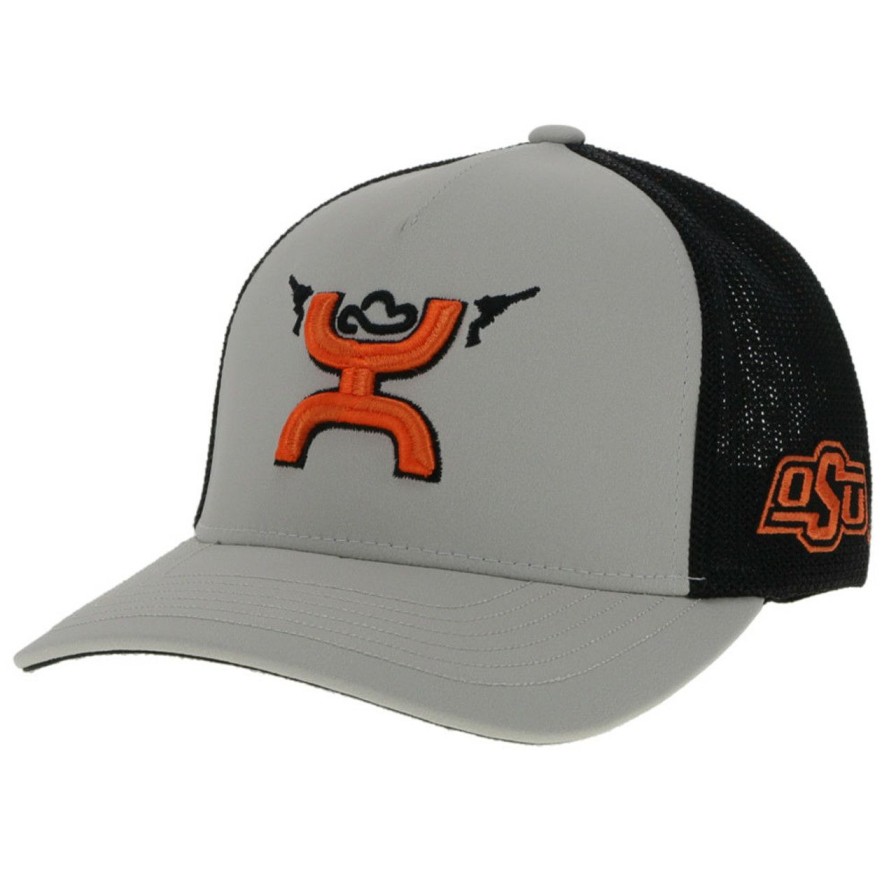 Men * | Less Expensive Hooey Osu Cowboys Gray Flexfit Cap