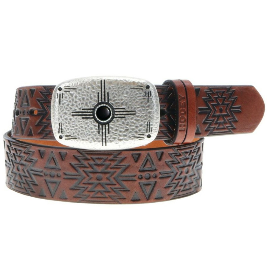 Accessories * | Official Hooey Leather Aztec Belt