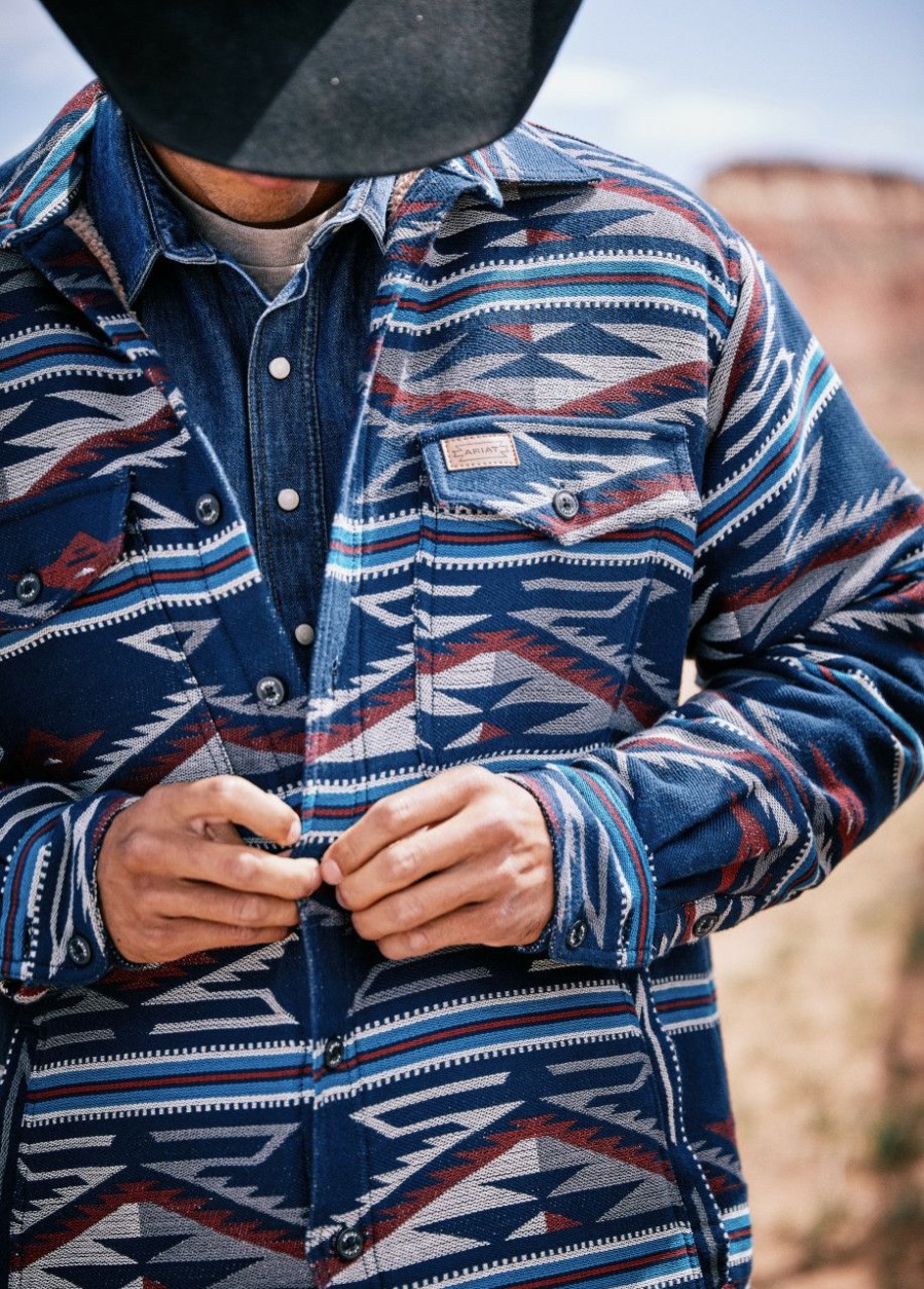 Men * | Outlet Sale Ariat Men'S Retro Chimayo Shirt Jacket