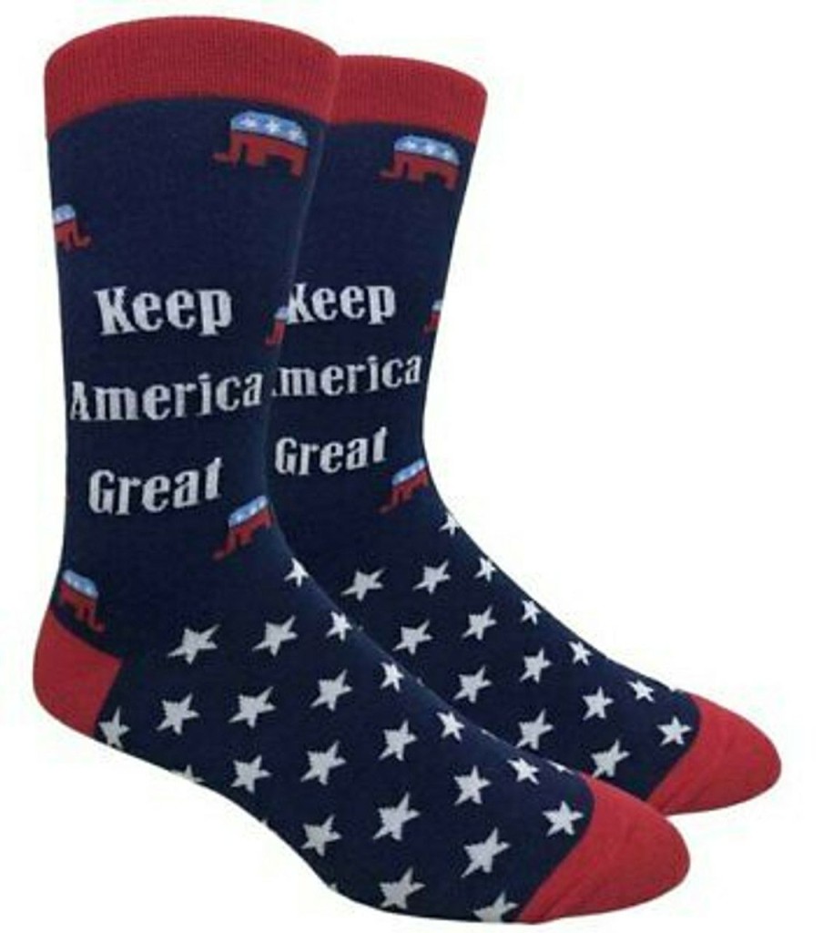 Men * | Promotions Keep America Great Finefit Socks