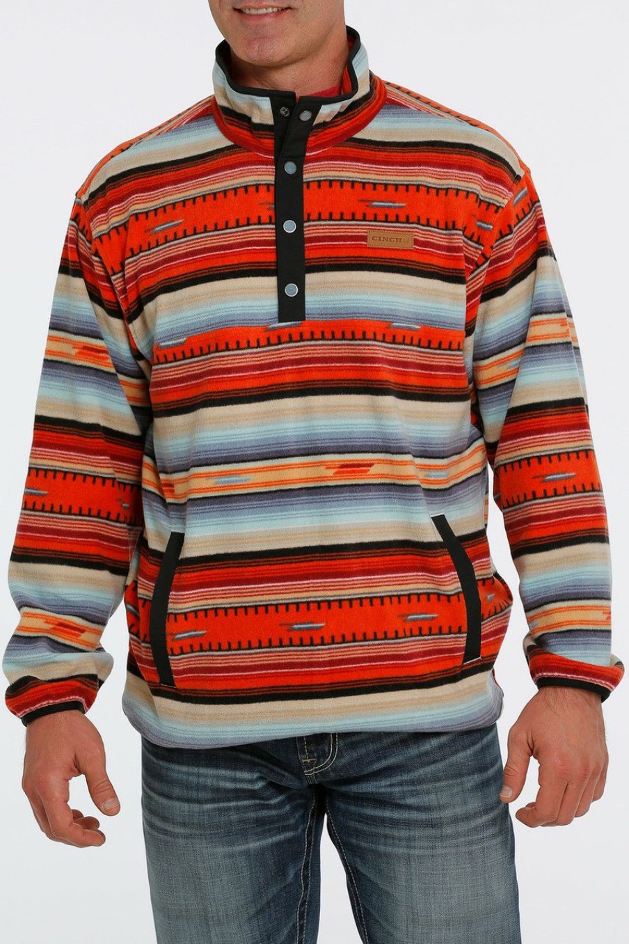 Men * | Promotion Cinch Men'S Southwestern Fleece Pullover