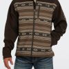 Men * | Outlet Sale Cinch Brown Printed Bonded Jacket