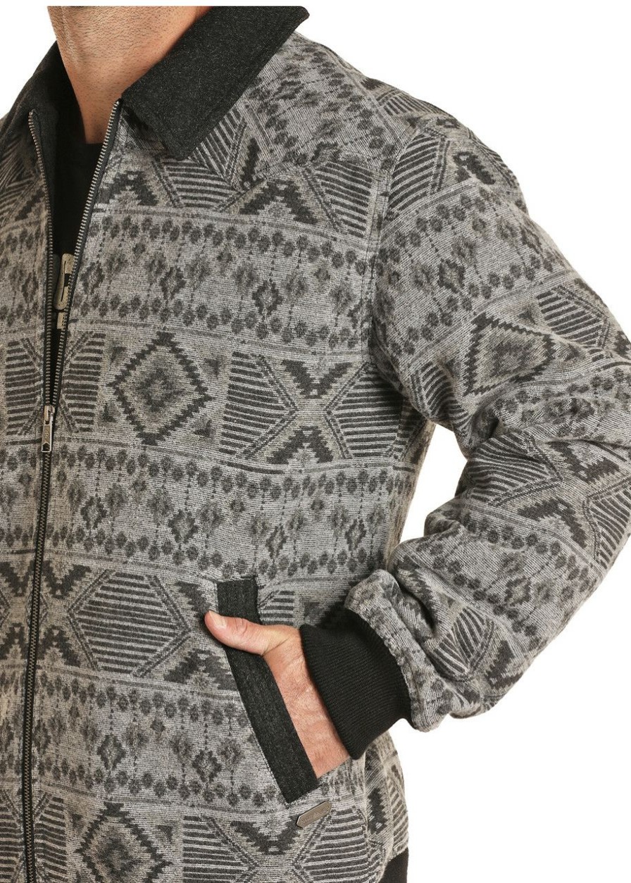 Men * | Best Sellers Powder River Outfitters Aztec Wool Bomber Jacket